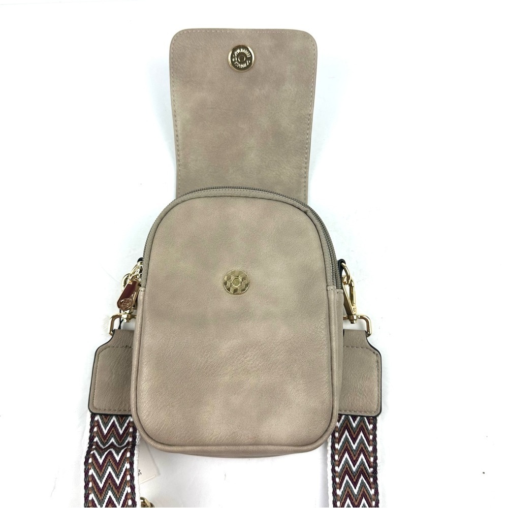 BOSTANTEN Crossbody Bag Tan Brown Handbag Purse Womens Guitar Strap Brand New - Picture 5 of 12